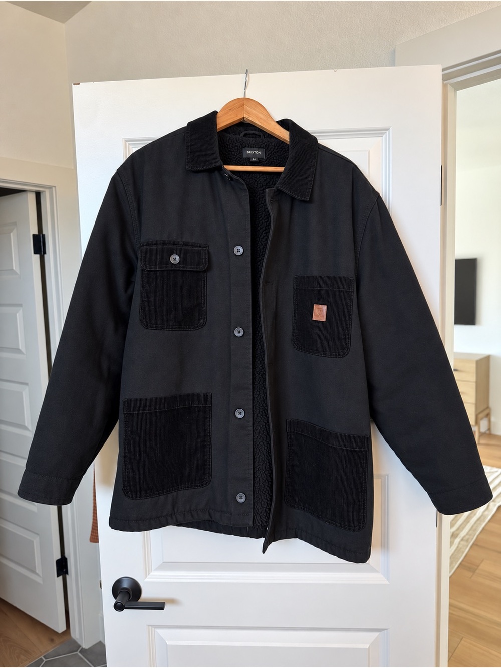 XL Brixton Union Survey Chore Coat Utility Sherpa Lined Jacket Button Front